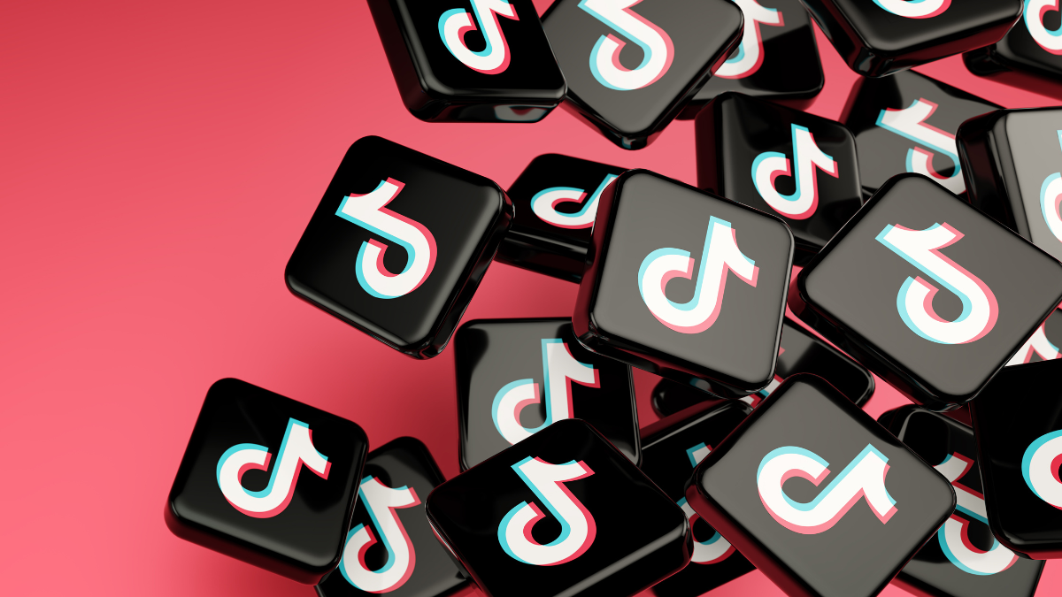 Tiles with a TikTok logo to explain how to optimize social media search for SEO and AEO
